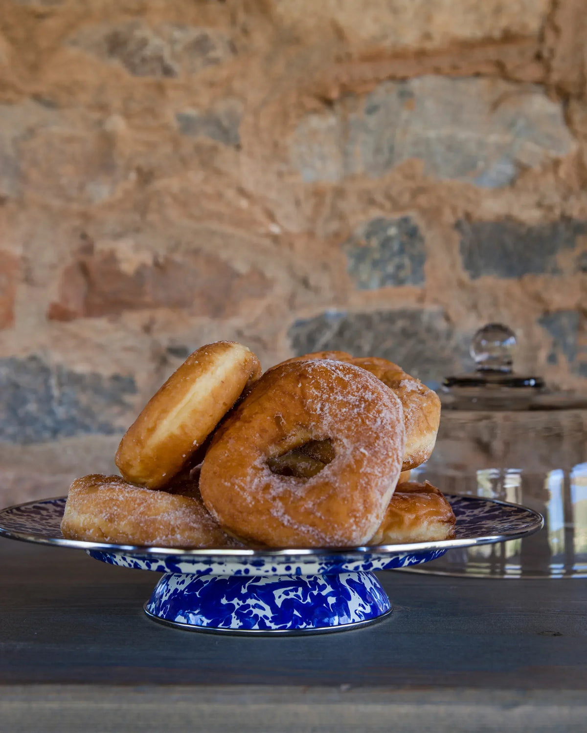 Cobalt Swirl Cake Plate