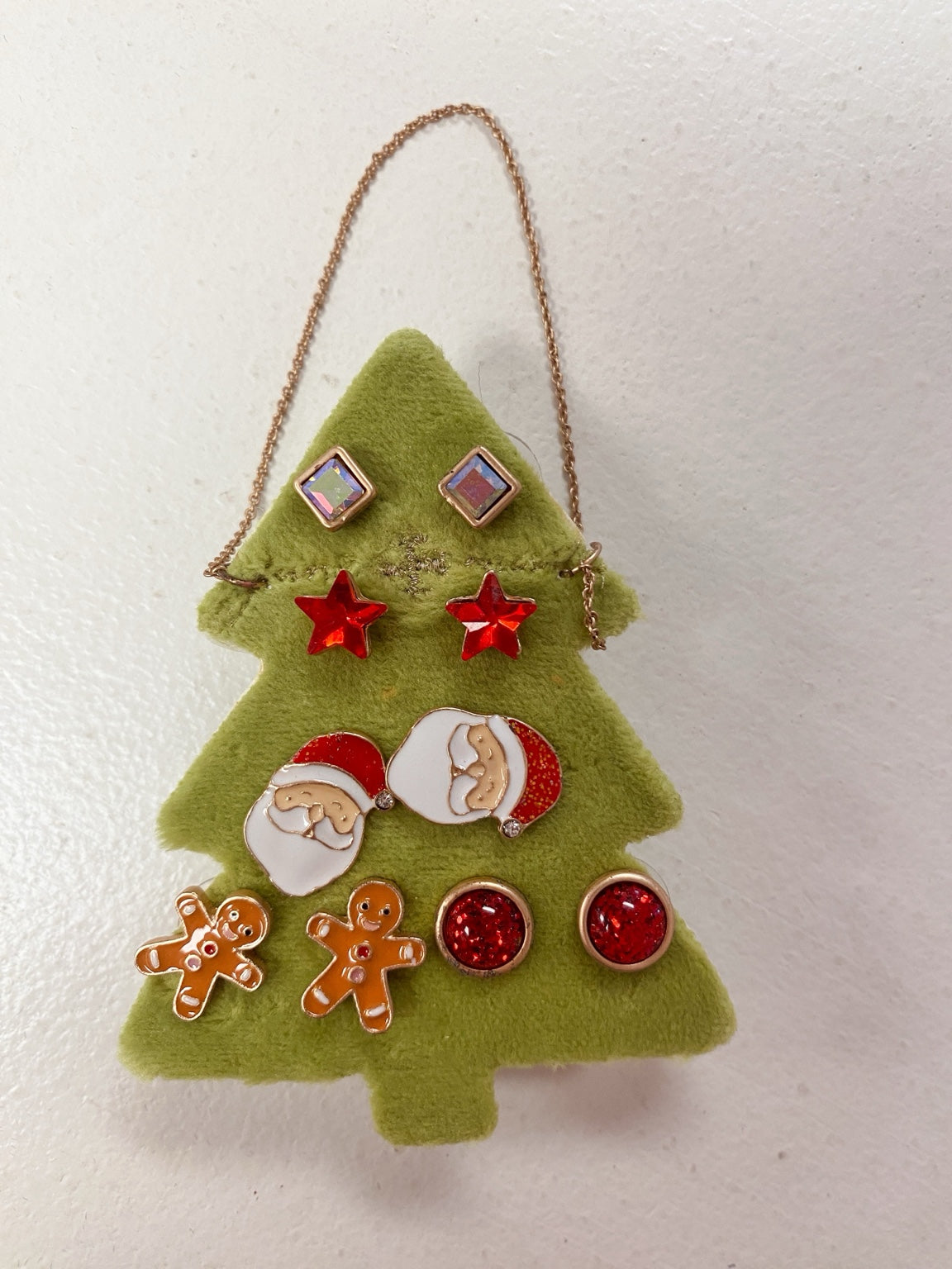 Kids Christmas Tree Earring Set – 6 Pair Holiday Stud Set (Santa, Gingerbread, Stars & More!)