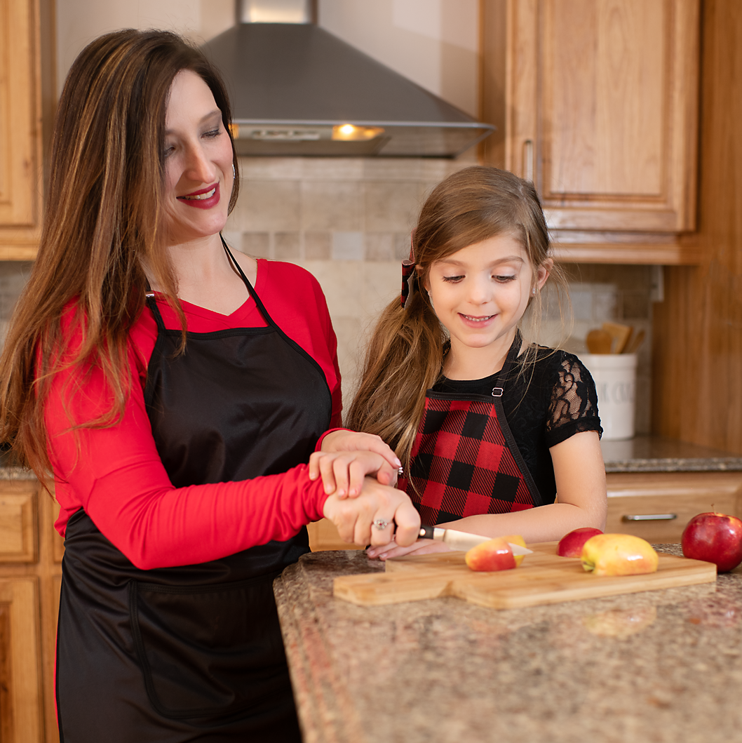 Solid Black Minimalist Apron - fits sizes youth small through adult 2XL