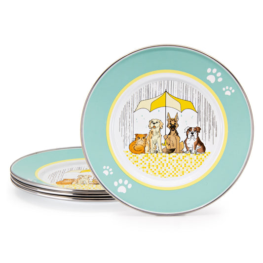 Raining Cats And Dogs Child Plates - Set of 4