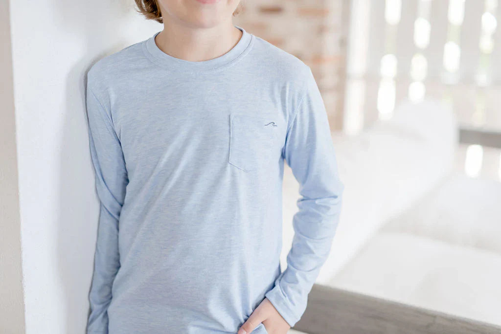 Kid's Bamboo Heathered Long Sleeve Tee