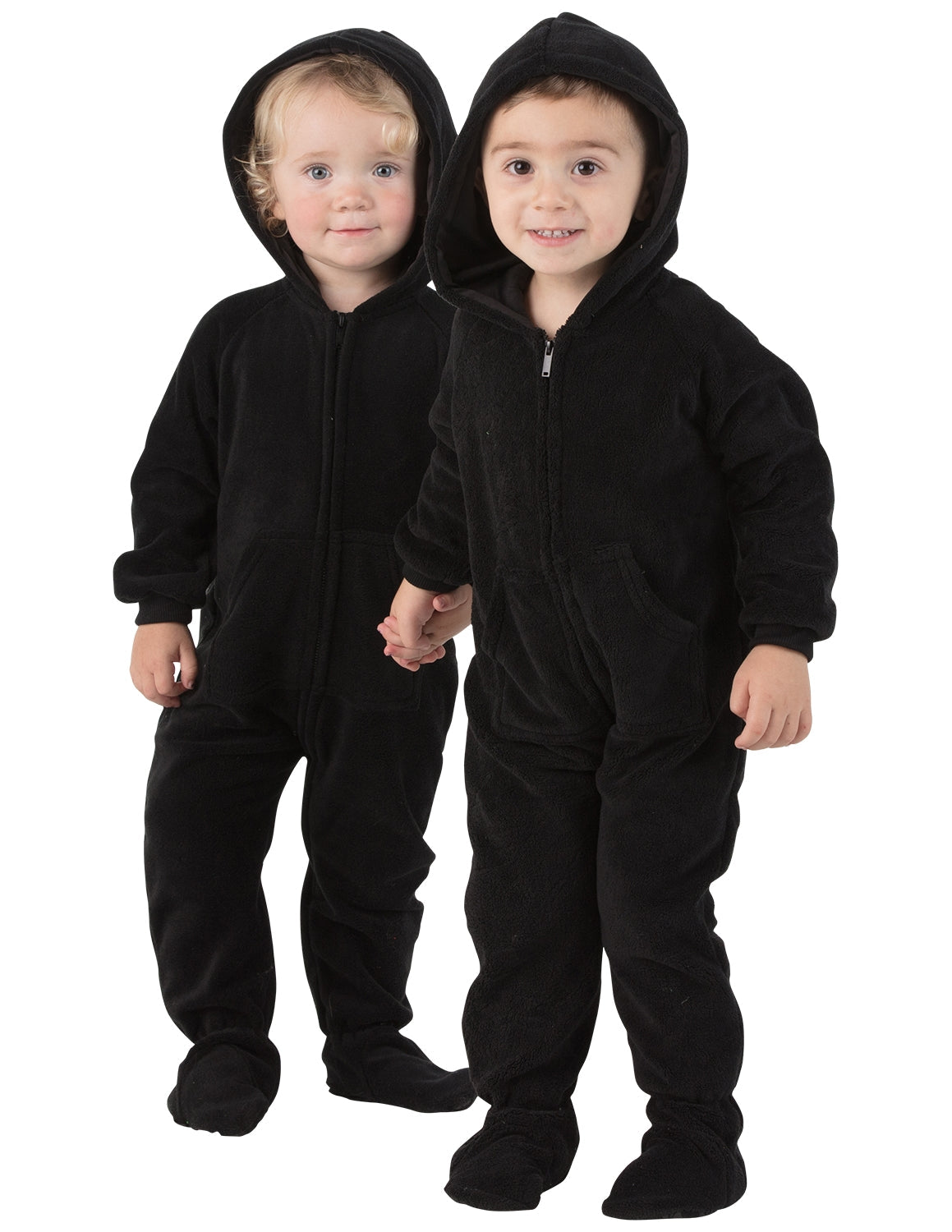 Jet Black Infant Hoodie Chenille Onesie