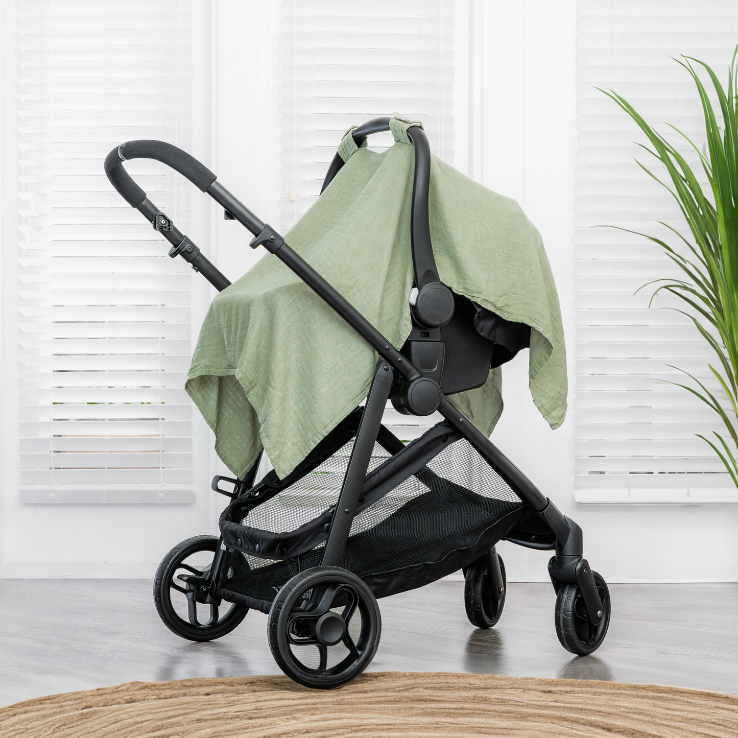Baby Car Seat Cover in Sage