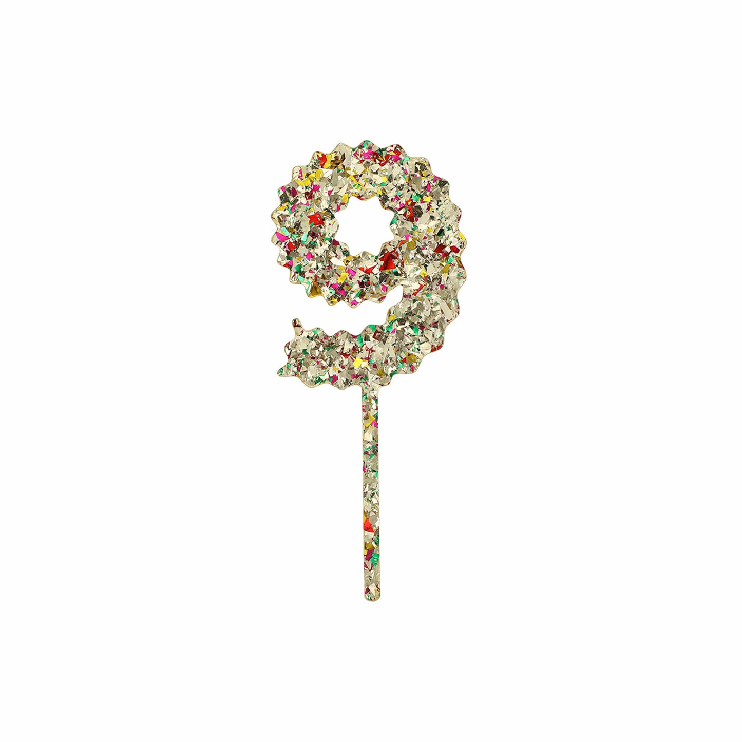 Gold Confetti Number Cake Toppers: 0-9