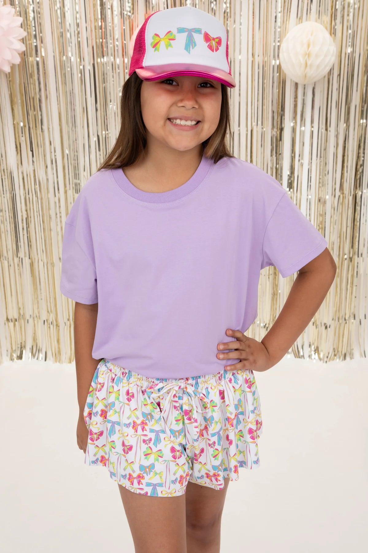 Neon Bows Youth Metallic Trucker Hat