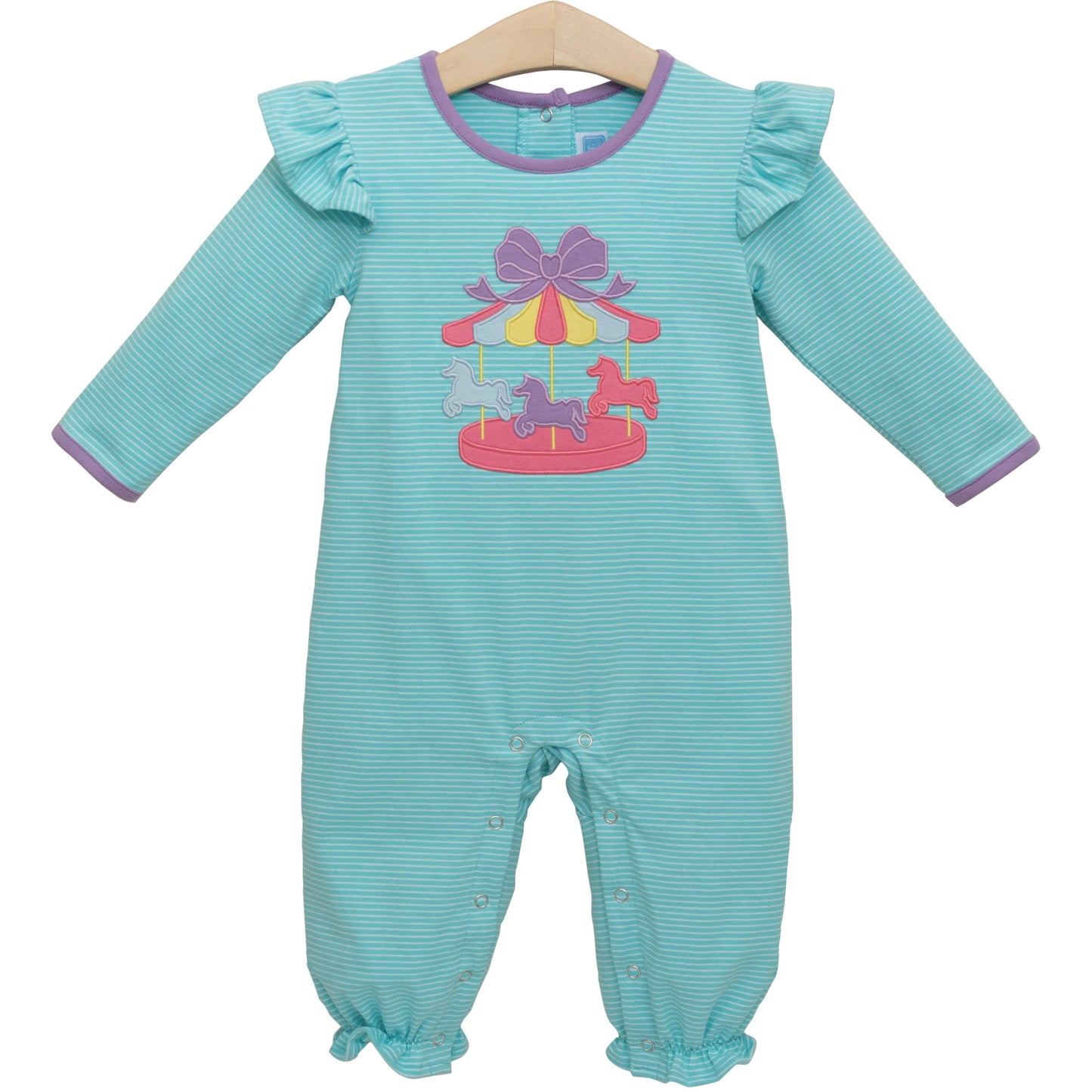 Carousel Long Sleeve Baby Girl Romper
