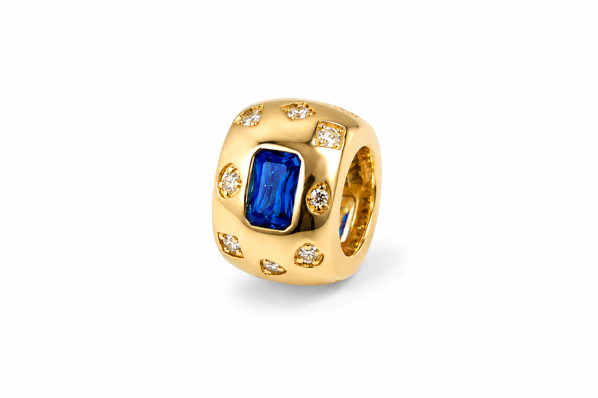 Chunky Sapphire Spacer Charm