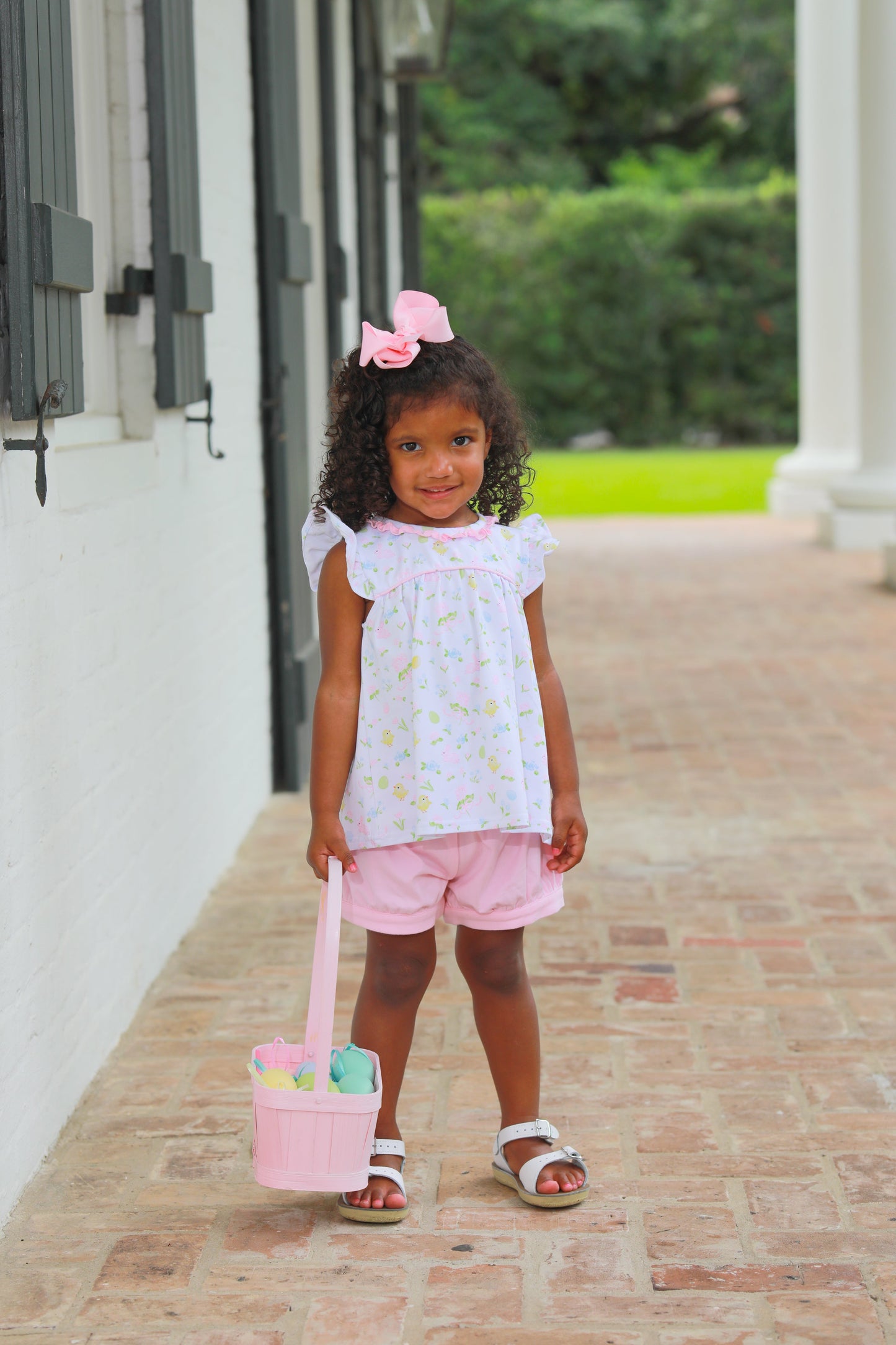 Cottontail Garden Banded Short Set – Girls Easter Outfit