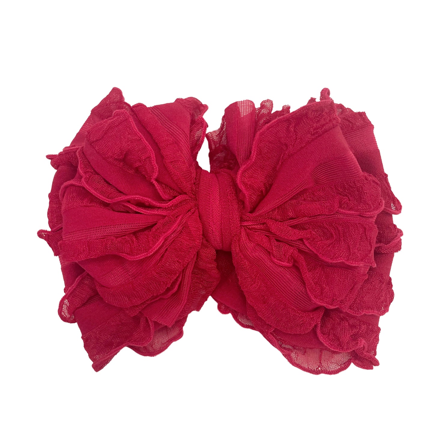 Ruffled Headband-Cranberry