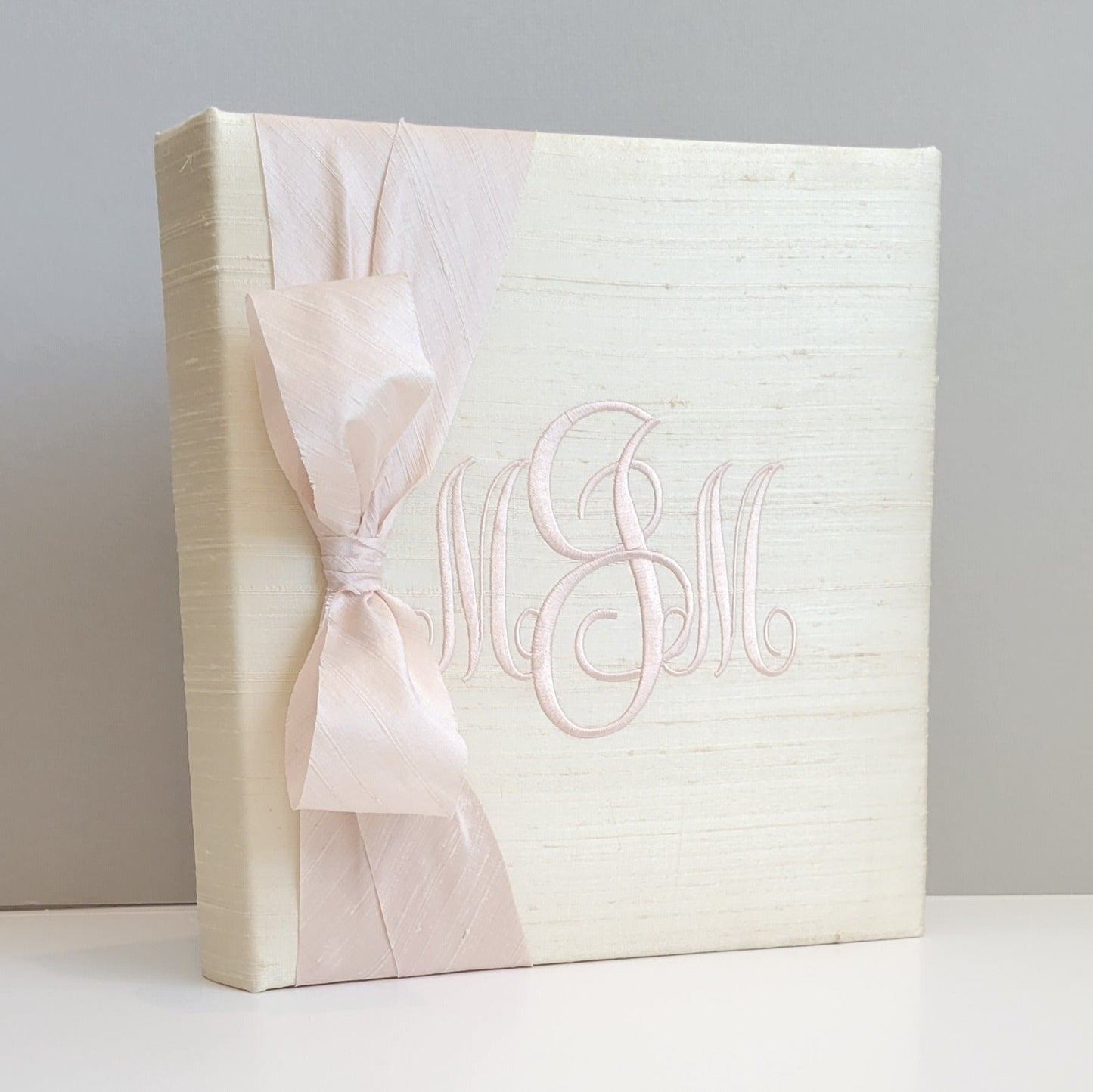 Baby Memory Book - Cream Silk (w/ SILK Bow)