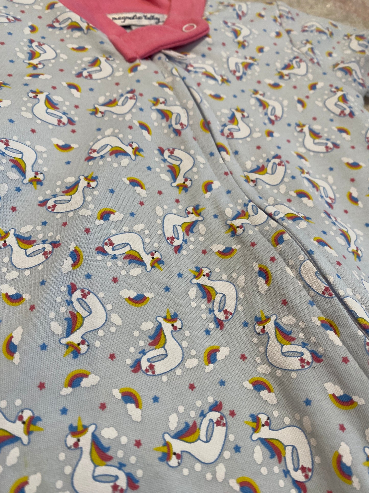 Magnolia Baby Unicorn Floatie Printed Zipped Footie