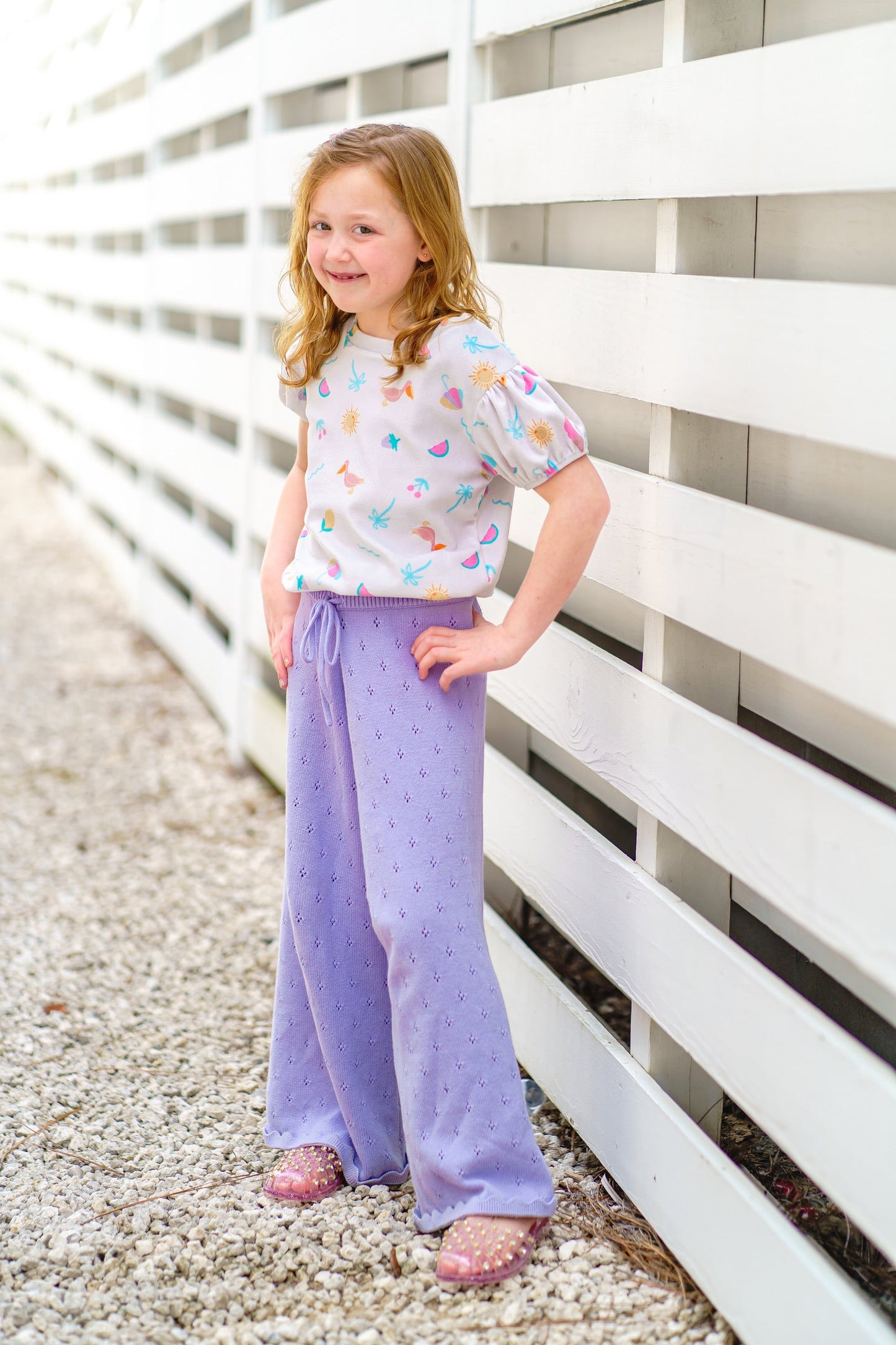 Knit Wide Leg Pant ~ Lilac