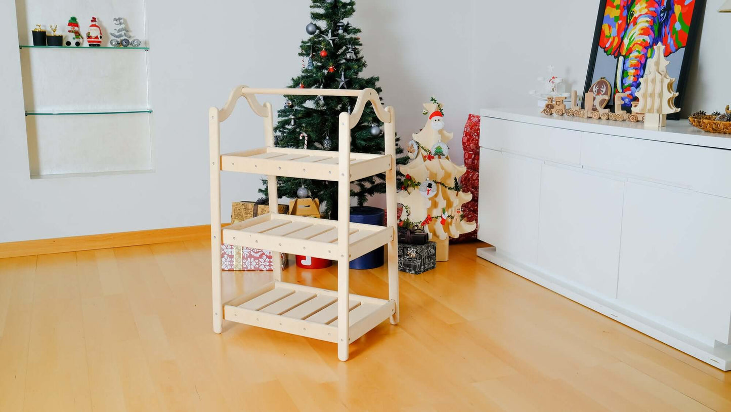 Montessori Wooden Wardrobe Set: Ideal Child Clothing Organizer