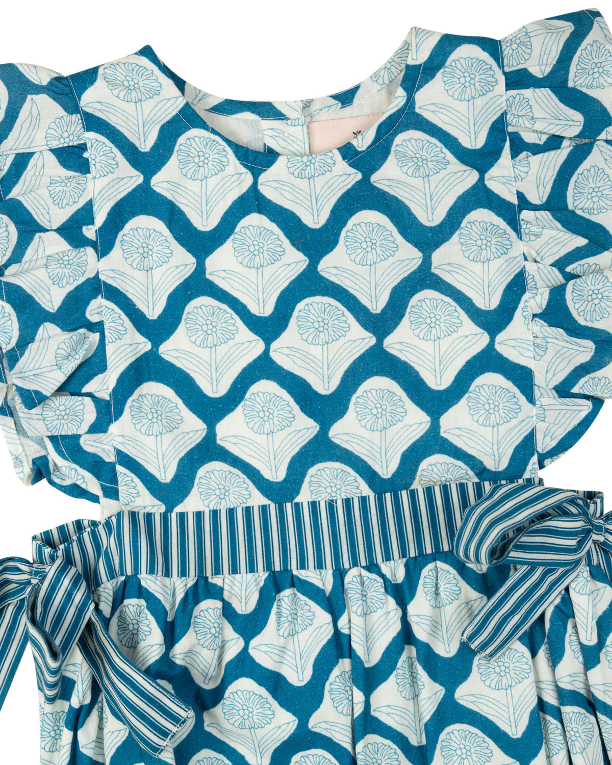 Navy Block Print Dress- FINAL SALE