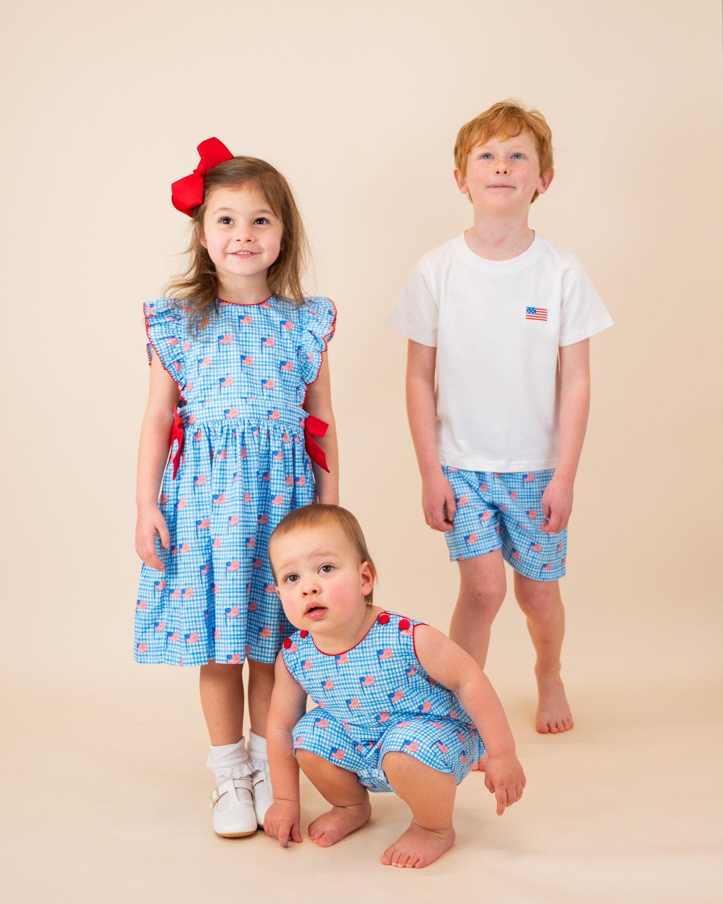 American Flag Gingham Print Jumper- FINAL SALE