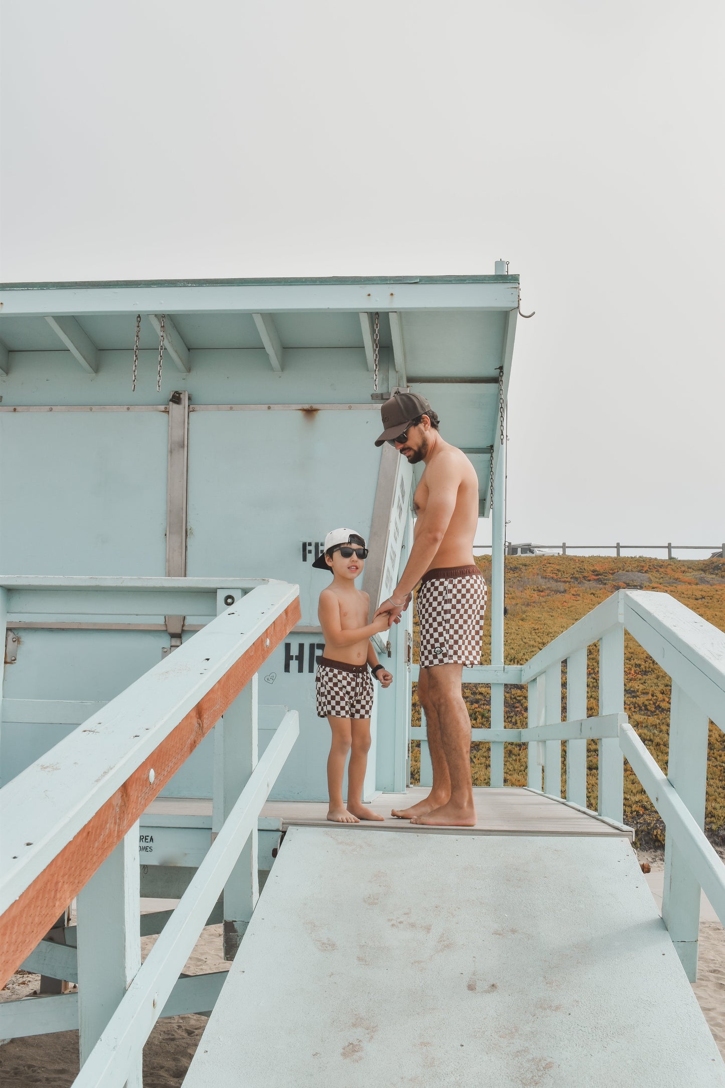BRONZE CHECKERS TODDLER SWIM TRUNKS