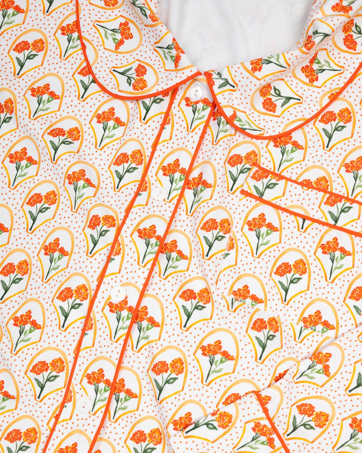 Marigold Floral Ladies Knit Pajamas- FINAL SALE