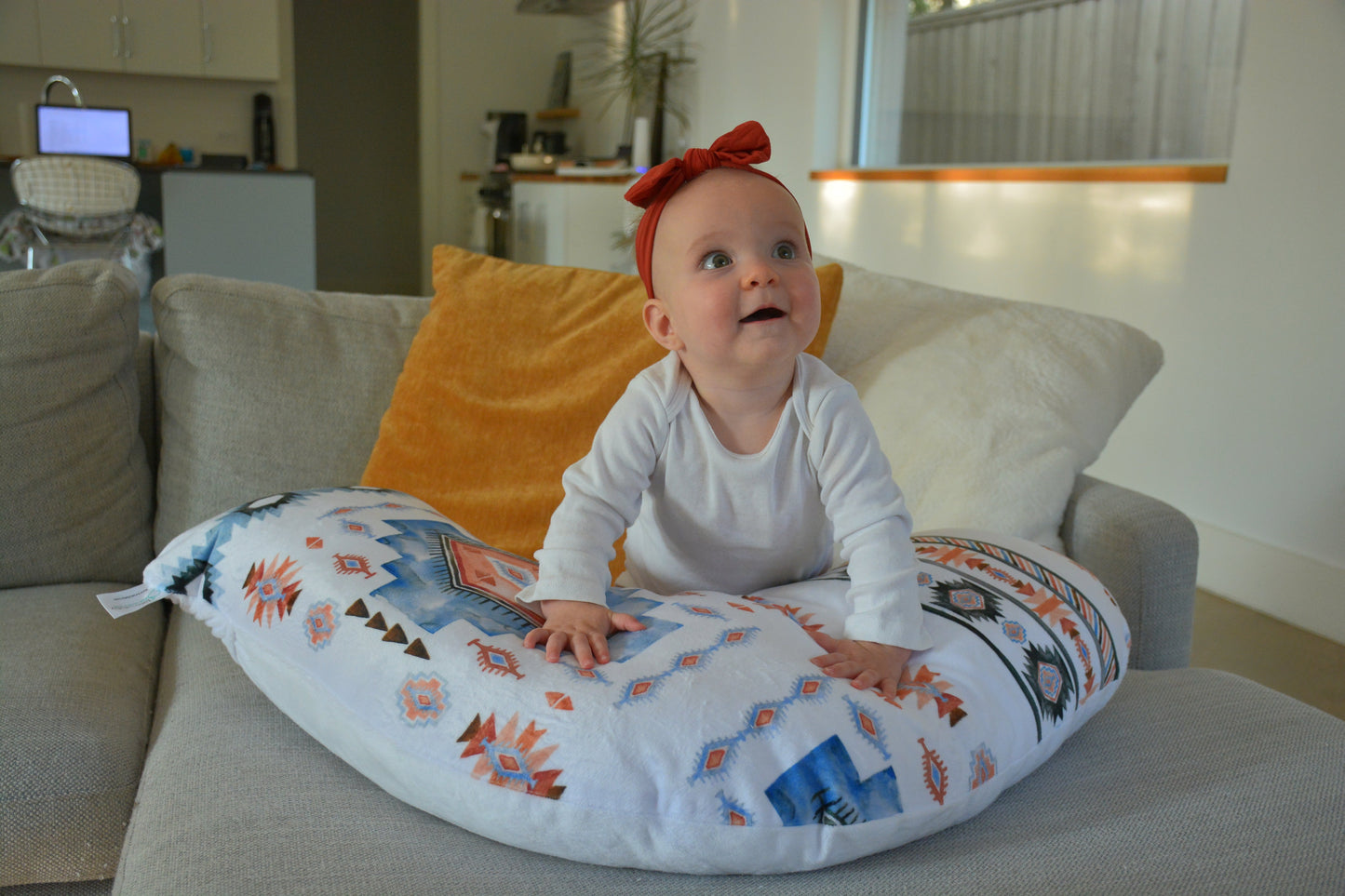 Award-Winning Nursing Pillow - Grey Plush Smooth Design | Ergonomic Breastfeeding Support | Luna Lullaby