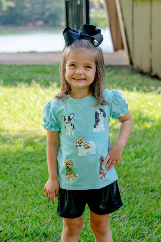 Girls' Sequin Puppy Shirt
