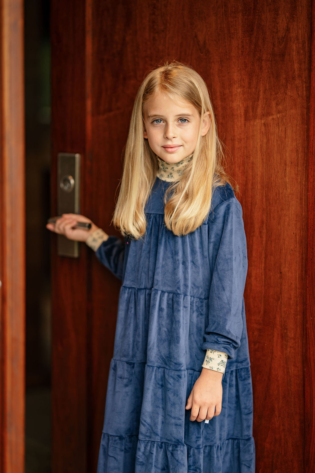 Velour Robe- Navy