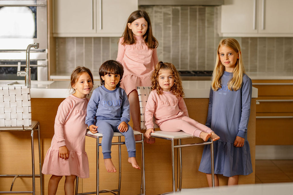 Pouf Sweater Dress- Blue