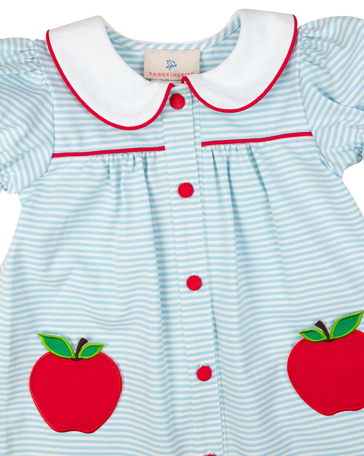 Light Blue Apple Pocket Knit Bubble- FINAL SALE