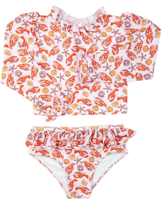 Red as a Lobster Long Sleeve Bikini- FINAL SALE