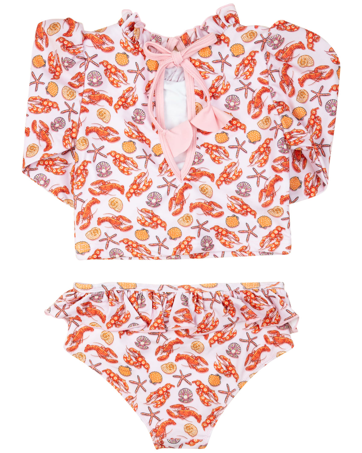 Red as a Lobster Long Sleeve Bikini- FINAL SALE