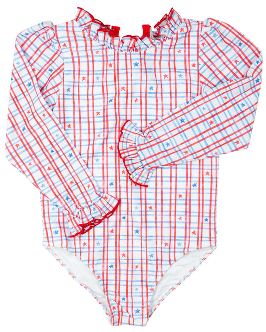 Stars and Stripes Long Sleeve One Piece- FINAL SALE