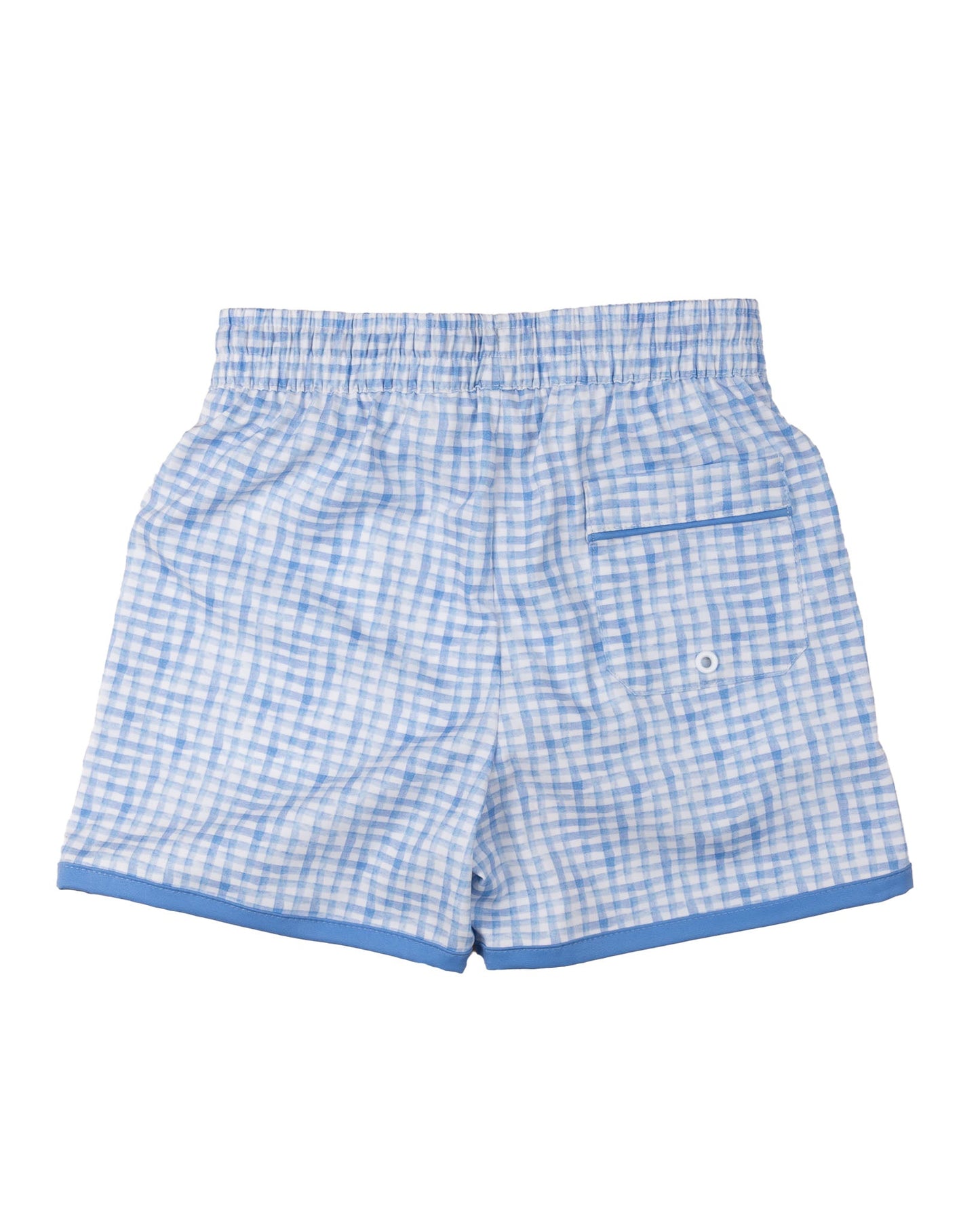 Blue Watercolor Plaid Swim Trunks-FINAL SALE