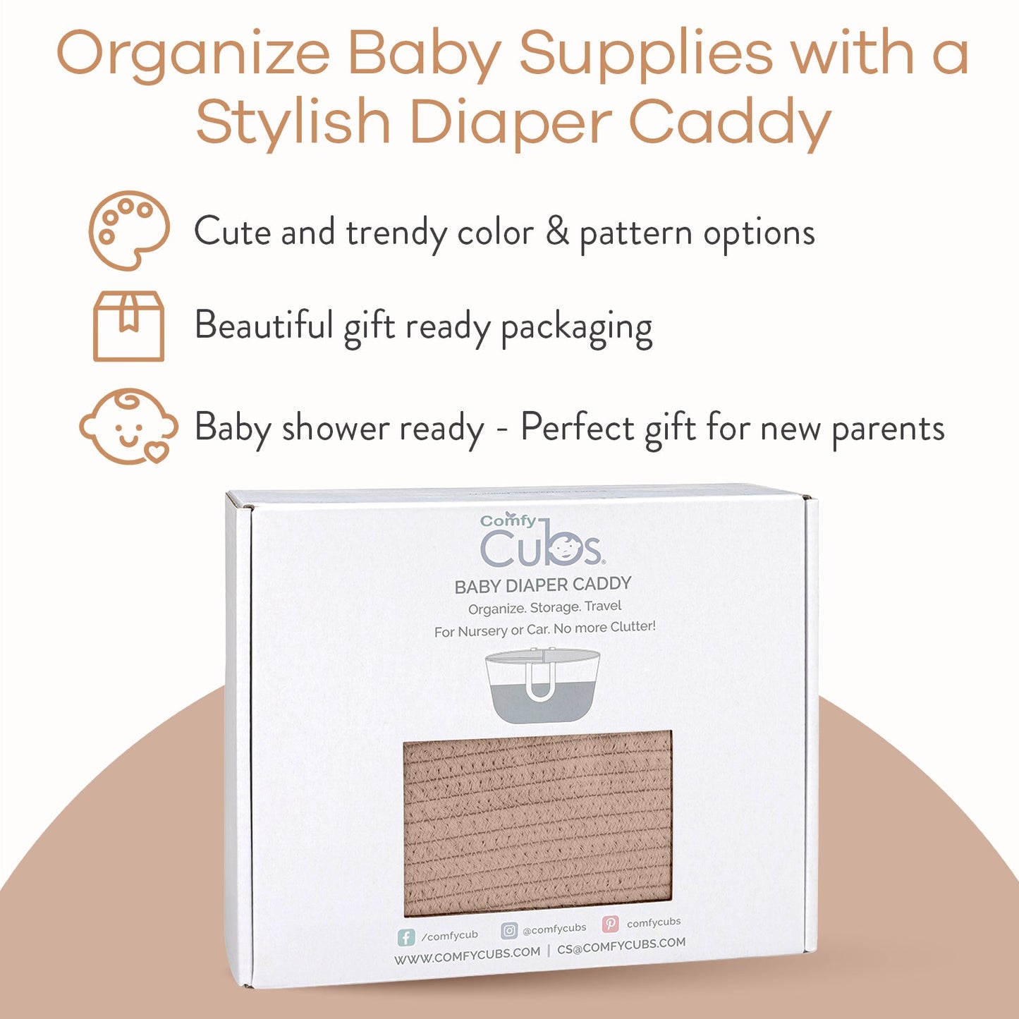 Rope Diaper Caddy in Blush