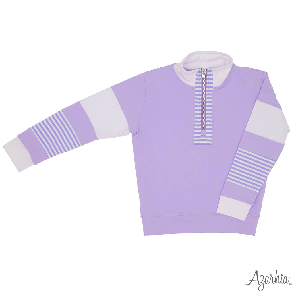 Color Block Lavender Zip Pullover – Girls Long Sleeve Sweatshirt