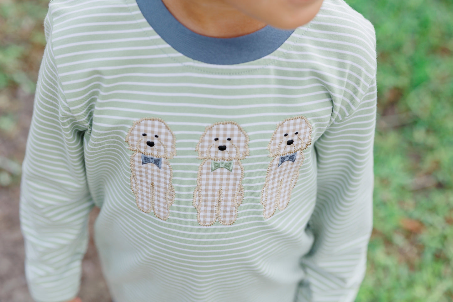 Puppy Dog Applique Boys Long Sleeve Top & Pants Set