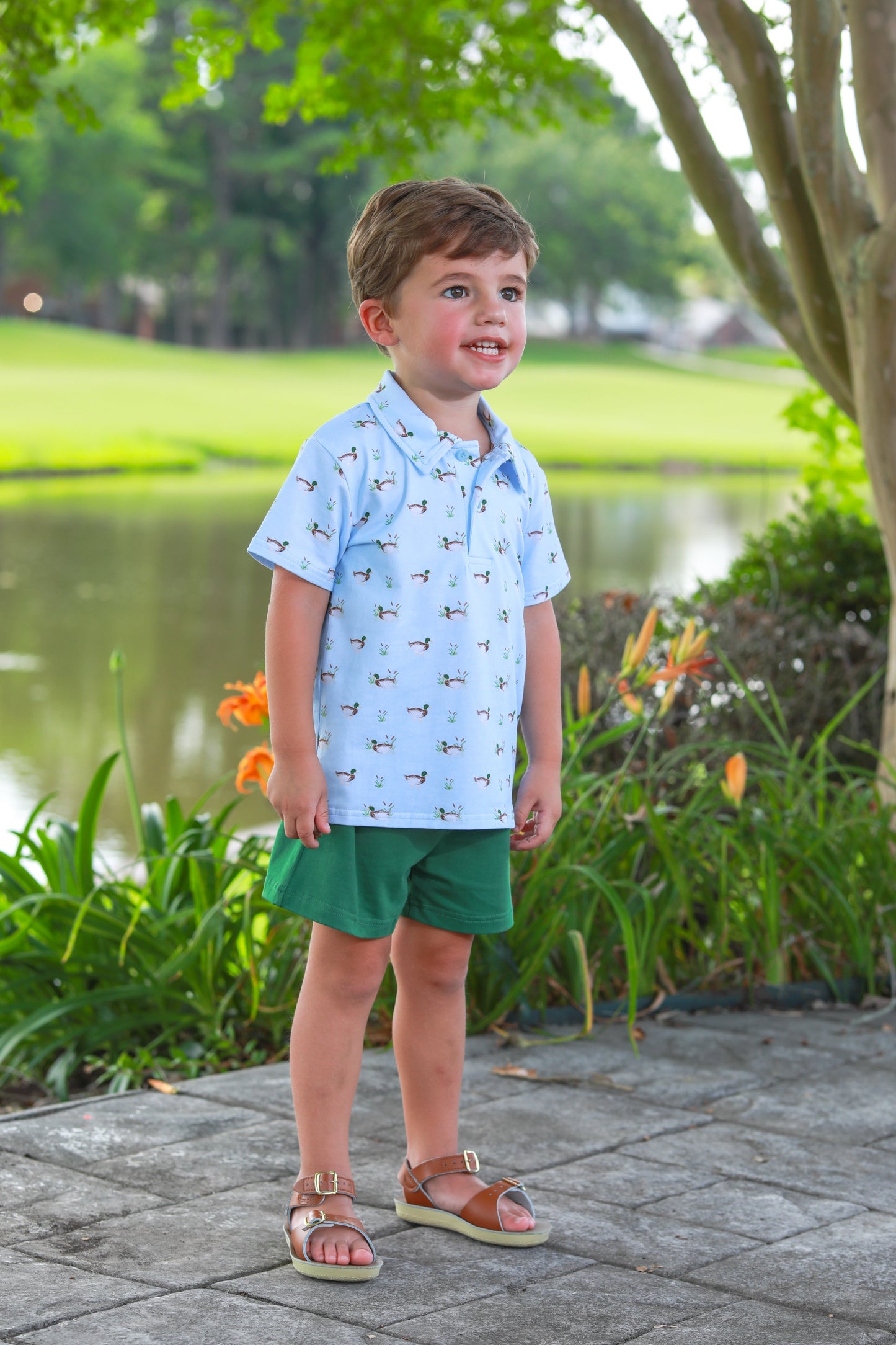 Boys Ducks in a Row Polo Short Set