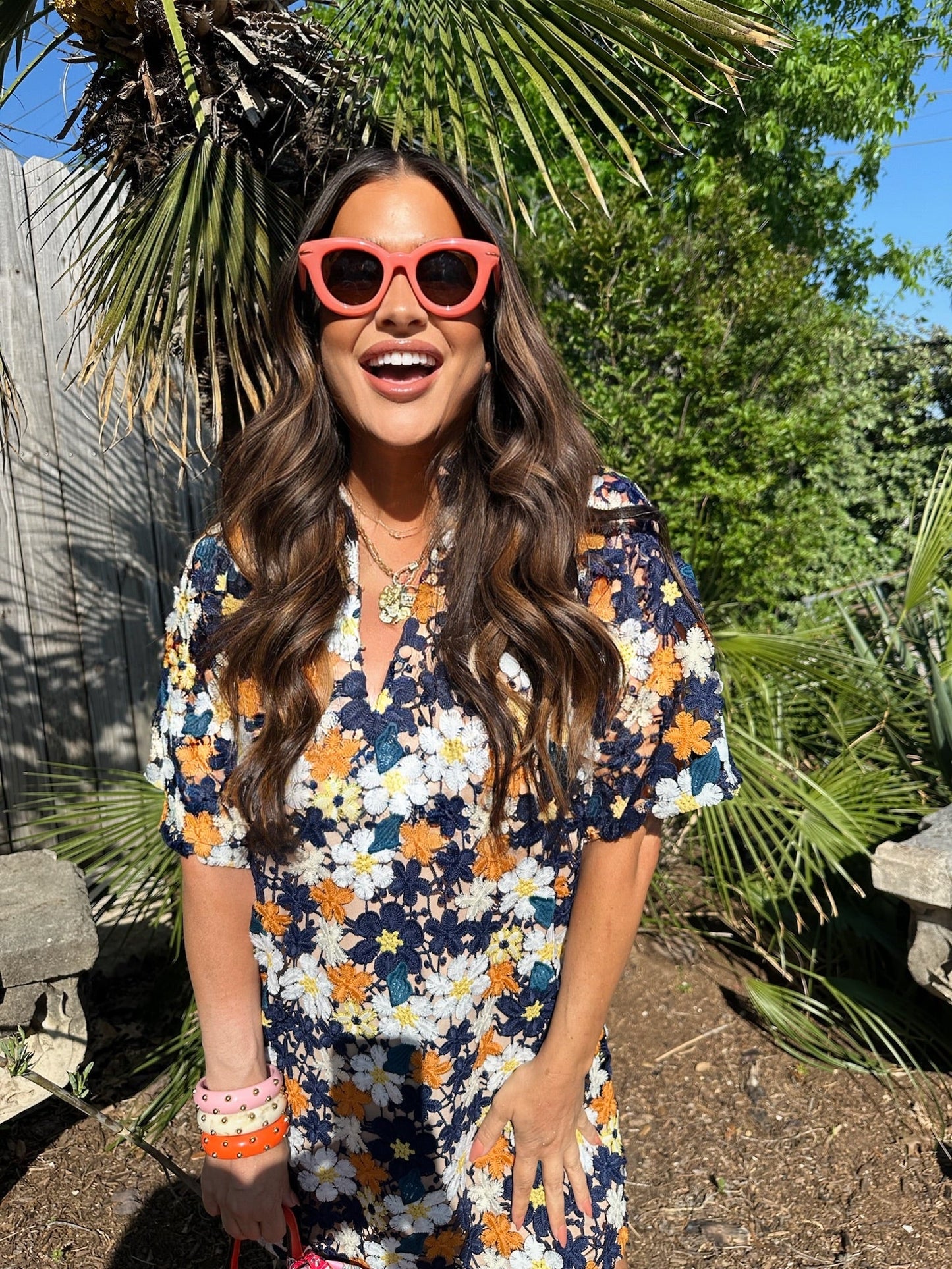 Lulu Short Sleeve Mini Caftan - Navy Blaze