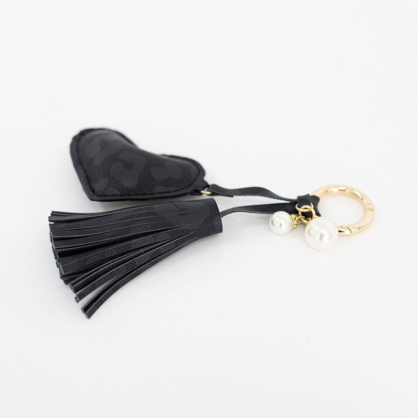 Black Leopard Dusti Rose Heart Keychain - RECENTLY MARKED DOWN - FINAL SALE - WILL BE DISCONTINUED