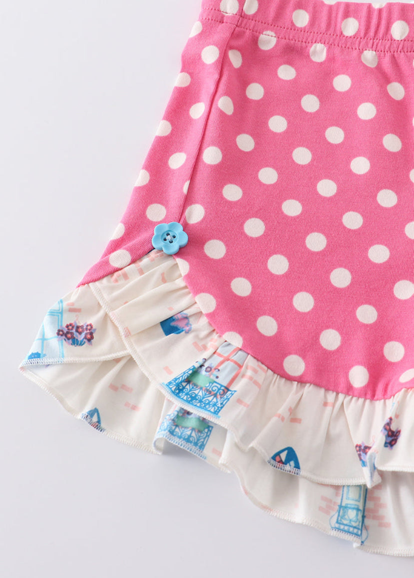 Platinum Balcony Strap Shorts Set– Playful Girls’ Summer Outfit