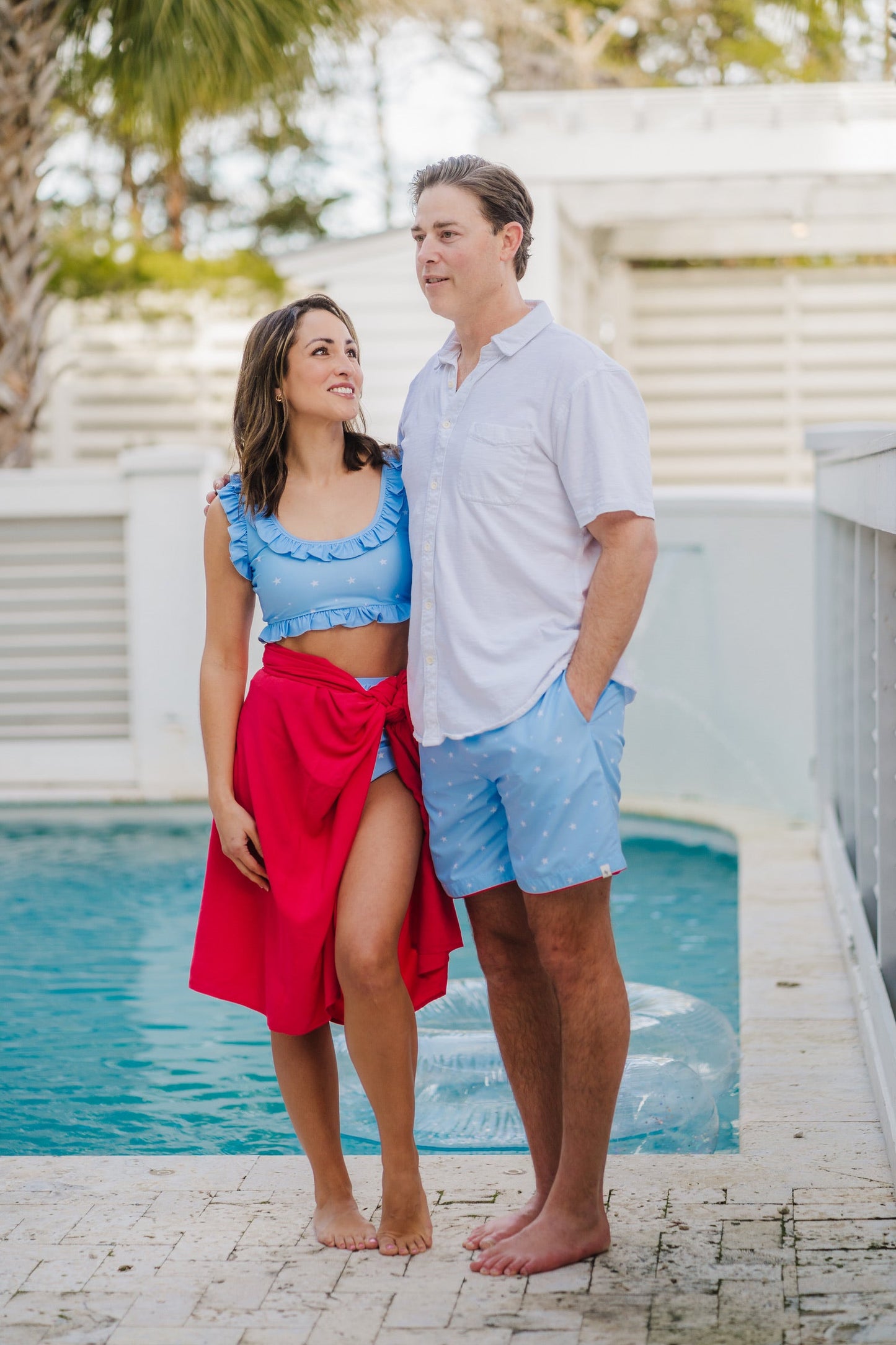 Men's Blue Star Swim Shorts