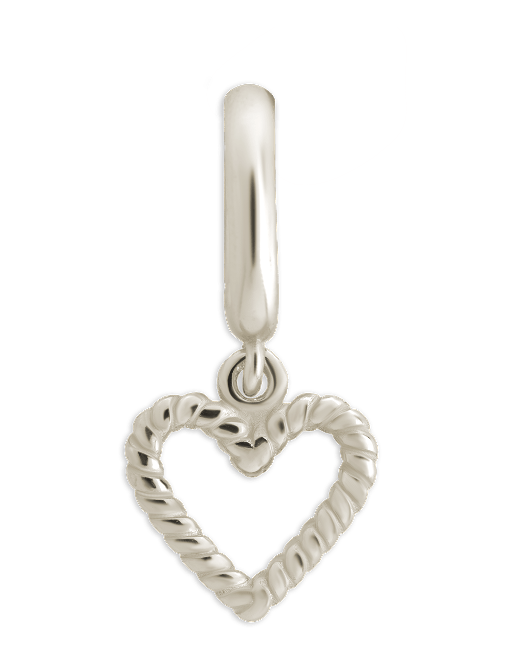 Sterling Silver Braided Heart Outline Charm