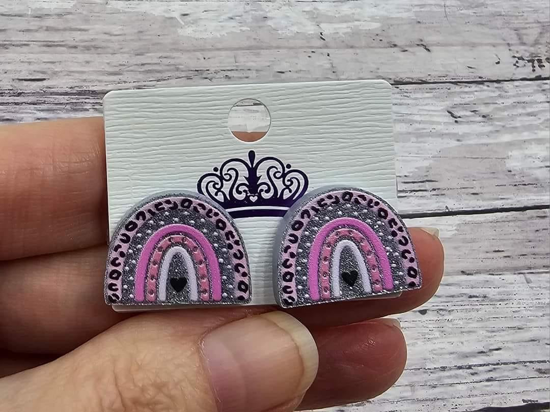 Pink Rainbow Earrings