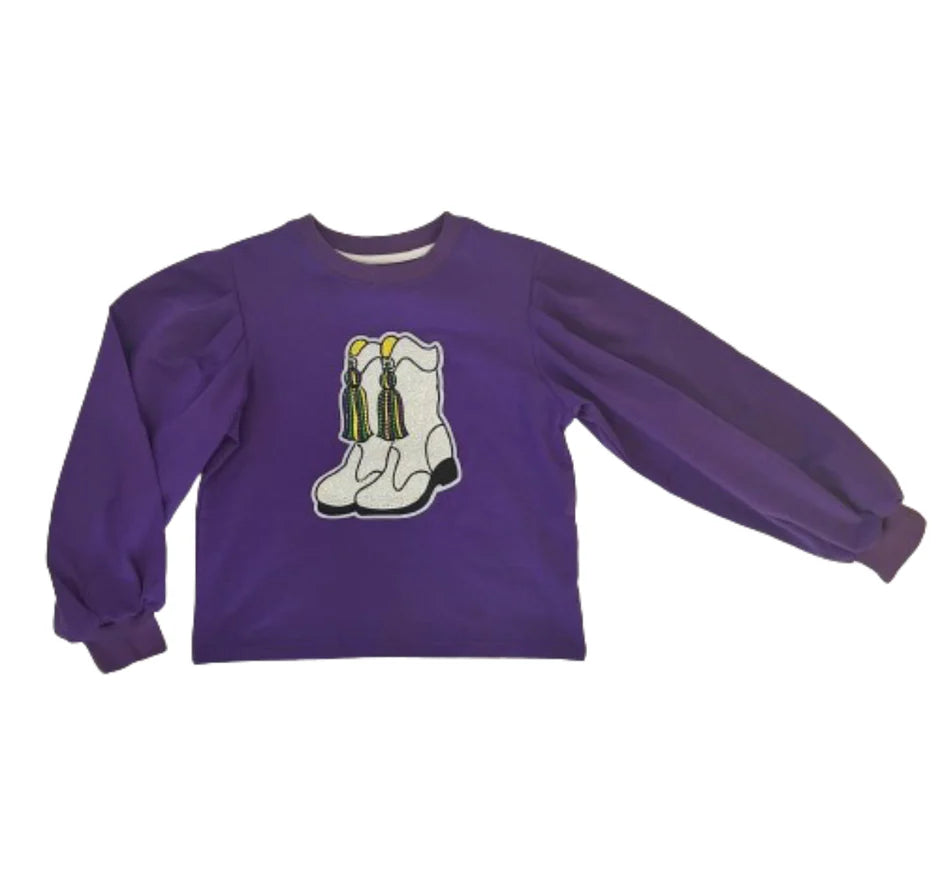 Mardi Gras Marching Boot Sweatshirt