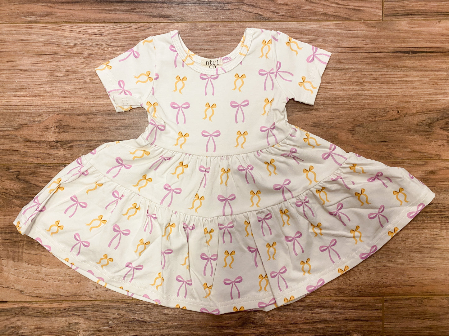 Put a Bow On It! Twirl Dress & Biker Shorts Set – Purple & Gold