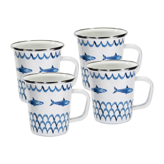 Fish Camp 16 oz Latte Mugs- Set of 4