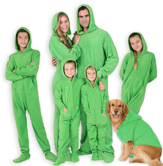 Family Matching Emerald Green Hoodie Fleece Onesie