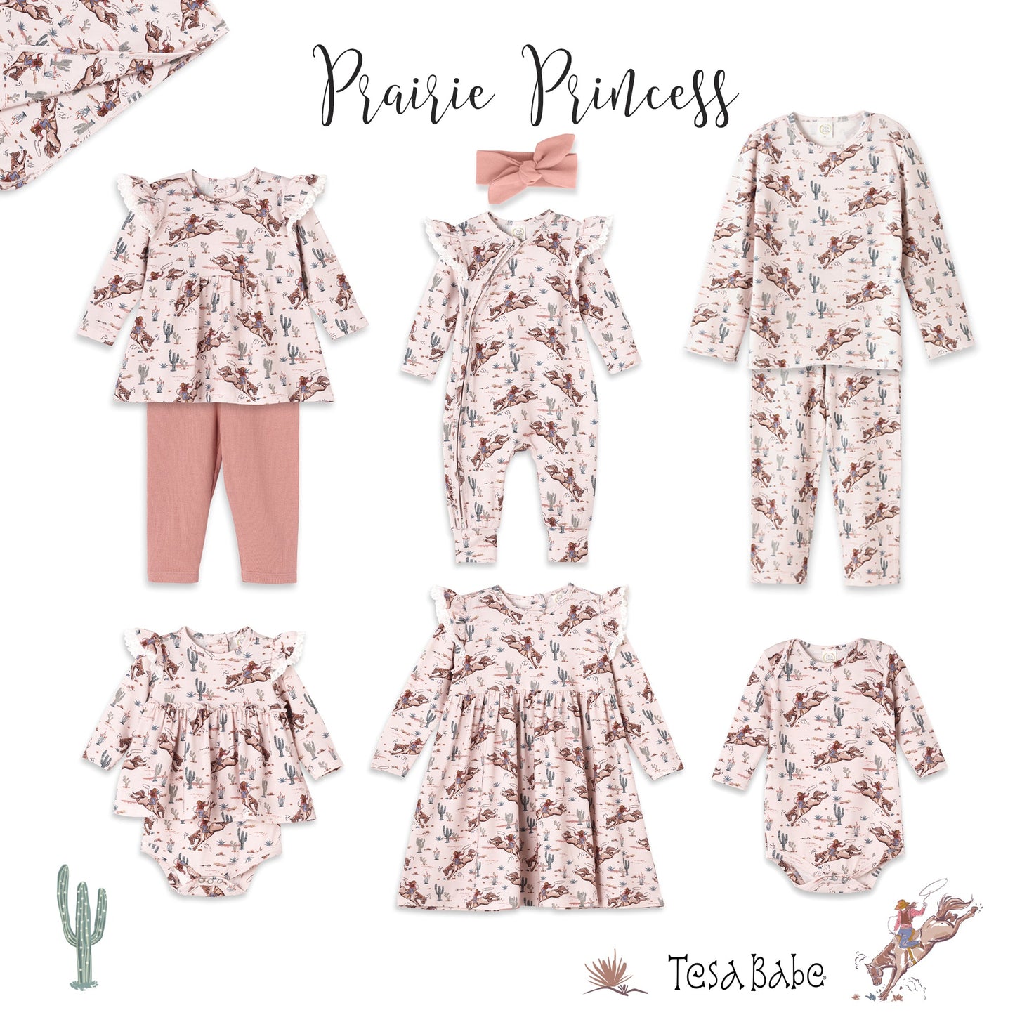 Prairie Princess Baby Girl Western Bamboo Skirted Bodysuit