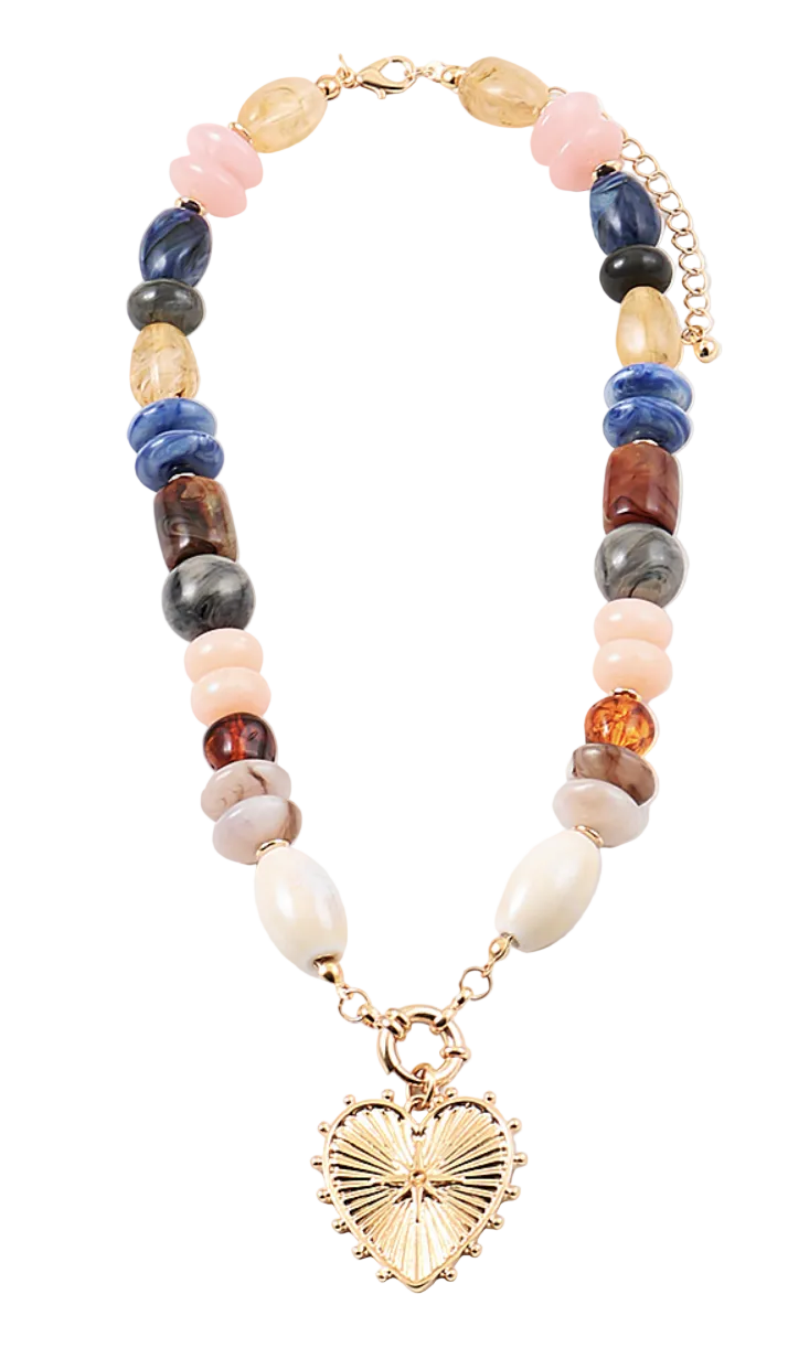 Fall Statement Heart Charm Necklace
