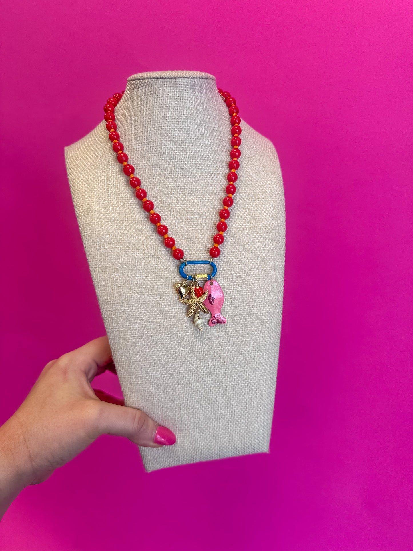 Fish Charm Necklace - Multi