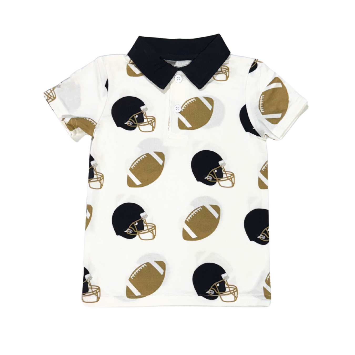 Football Fever Black and Gold Polo