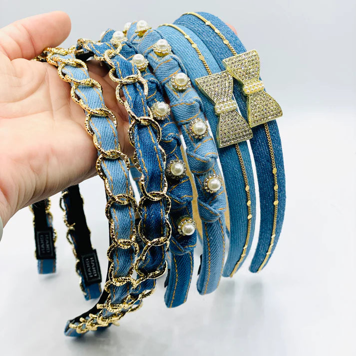 Thin Denim Headband