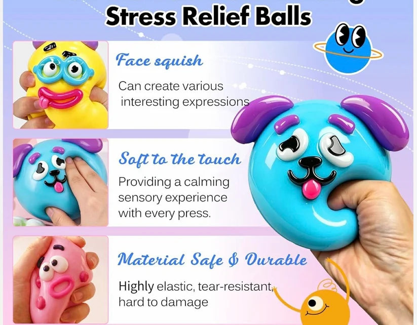 Funny Face Expressions Squishy Ball – Slow Rising Sensory Stress Toy